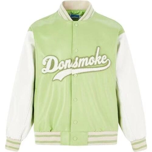 Couples Fashion Oversized Hip Hop Varsity Baseball Jacket With Embroidery Hi Street Loose Fit Letterman Coat Bomber Outwear