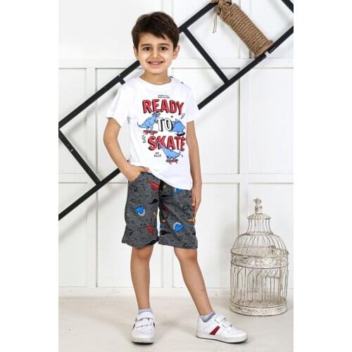 White Baby Boy Teenage Male Clothes Suit Summer Male Children T-Shirt Shorts 2 Piece Clothing Set Beach Boys outfits Sport Model