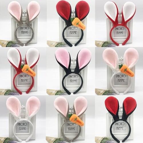 Judy bunny ears headband carrot cute headdress Christmas headband children hair sash hair clip face girl hair bundle Neko ears