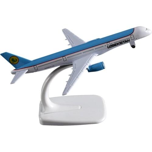 16CM Uzbekistan Airways B757 Airlines Airplane Model with Base Alloy Aircraft Plane For Collectible Souvenir Show Gift Toy