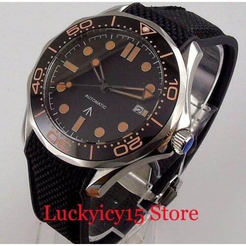 BLIGER 41mm Automatic Men Watch 21 Jewels MIYOTA 8215 NH35A Screwdown Crown Rubber Band