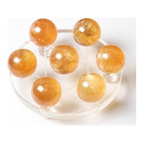 Natural yellow crystal ball crystal seven matrix super lucky fortune decoration