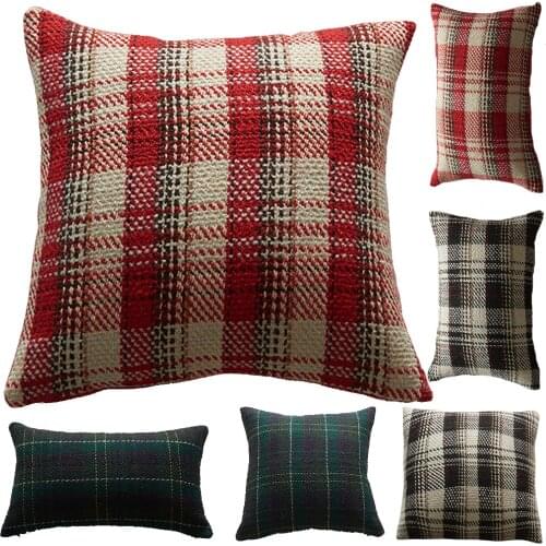 Wool Plaid Hug Throw Pillow Cover 50x50cm Living Room Sofa Furnishing Cushion Cover New Backrest Cushion Cover Decor 30x50cm