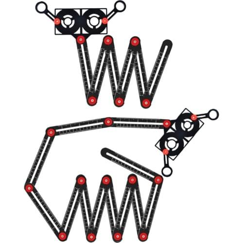 Upgrade Multi Angle Ruler Aluminum Alloy 6/12 Fold Ruler Angle Measuring Ruler Universal Opening Locator Measurement Tool