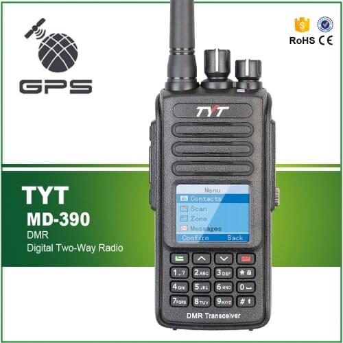 Original Two Way Radio VHF Waterproof DMR Digital Walkie Talkie TYT MD-390 Digital Radio 1000CH Digital Transceiver with GPS