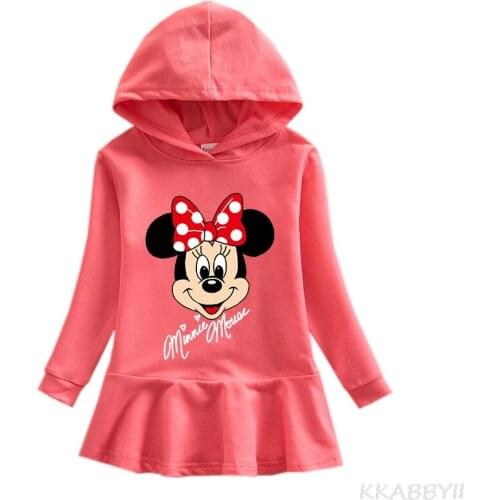 Minnie Mickey Mickey Mouse Autumn Foreig Trade Girl Hoodie Dress Cartoon Baby Winter Cotton Skirt