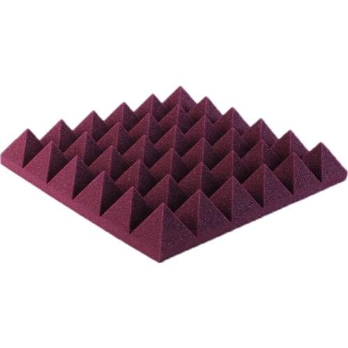 Pyramid Acoustic Absorbing Sponge Foam Burgundy Color For Studio Room