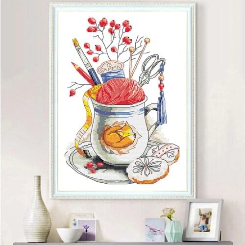 Sewing bag pattern Chinese Cross Stitch 11 14CT Printed Fabric, DMC DIY Handwork Embroidery kit Needlework Art Home Decor gift