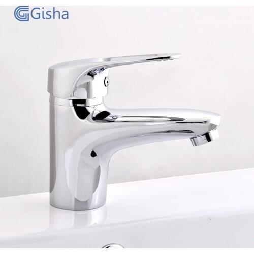 Gisha Bathroom Basin Faucet Chrome Single Handle Kitchen Sink Faucet Cold and Hot Mixer Water Bathroom G1018