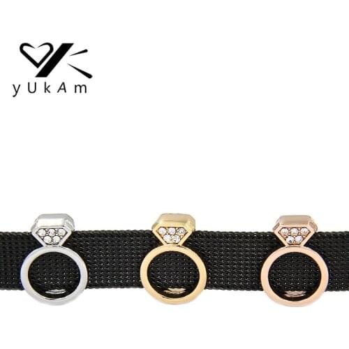 YUKAM New Bridesmaid Wedding Ring Slide Charms Keeper fit for Leather Wrappable Keepers Bracelets DIY Jewelry Making Accessories