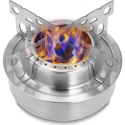 # Mini Ultralight Camping Stove Portable Outdoor Picnic Alcohol Stove + Rack Combo Set with Cross Stand Stove Rack Support Stand