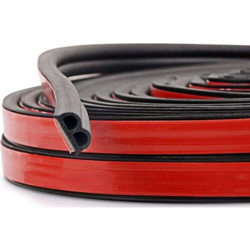 1M B-Shape Seal Strip Car Door Window Trim Edge Moulding Rubber Weatherstrip Soundproof Waterproof Noise Reduction Seal Strip