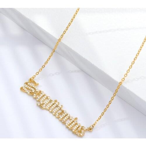 Vintage Pendant Necklaces Letters Chain Necklace Sagittarius Cancer Aries Pisces Twelve Constellations Fashion Jewelry Gift