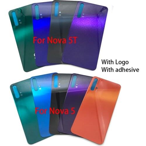Back Glass Rear Cover For Huawei Nova 5T 5 Battery Door Housing Battery back cover