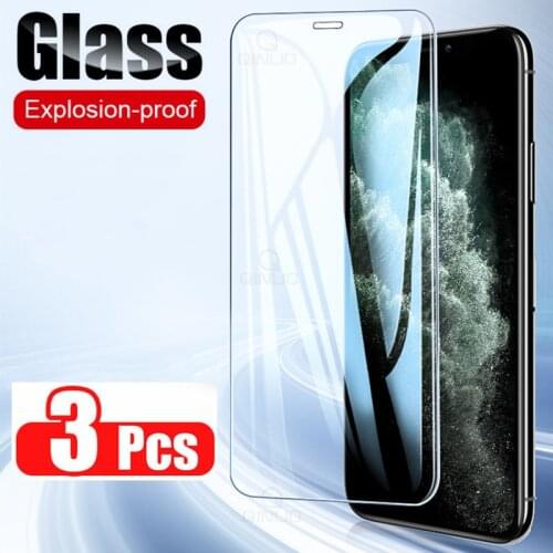 3Pcs Full Cover Protective Tempered Glass For iPhone 12 Mini 11 Pro Max X XS Max XR 7 8 6 6s Plus SE 2020 Screen Protector Film