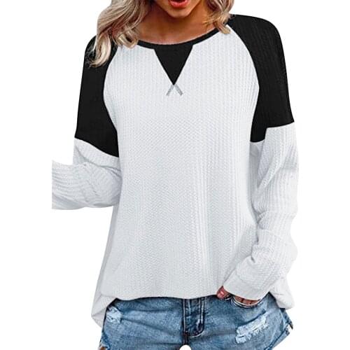 Patchwork Print Womens Tshirt Fashion Harajuku Long Sleeve Graphic Tees Women O Neck Casual Loose Basic Top Топ Женский G3