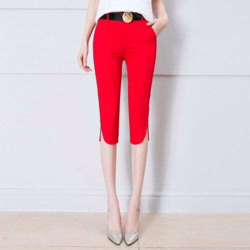Womens pants 2019 summer new casual high waist thin section cropped pants was thin feet pants womens clothing