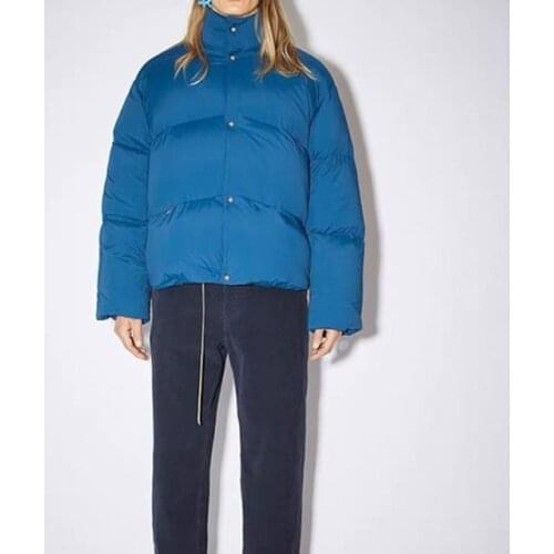 Women and Men Down Jacket Zipper Black Stand Collar Winter New Coat and Outwear