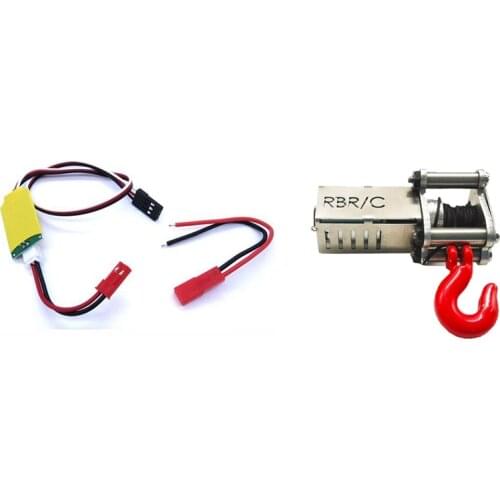 1 Pcs for WPL Automatic All-Metal Winch & 1 Set Winch Control Cable Winch 3CH Control Line