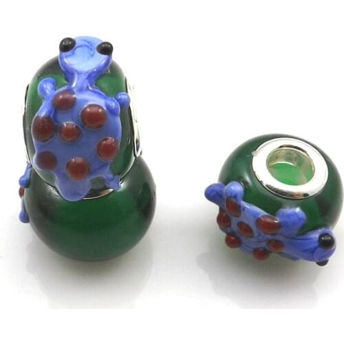 European Style Tortoise Design Big Hole Glass Beads For DIY 24pcs Wholesale