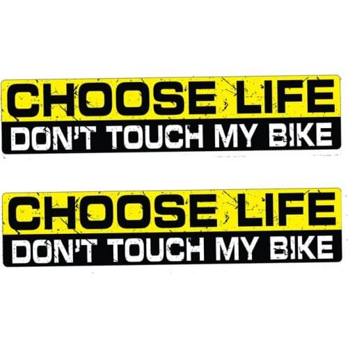 2x Car Styling and Decals Funny Choose Life Do Not Touch Bike Warning Motorcycle Sticker Guitar DIY Laptop Stickers