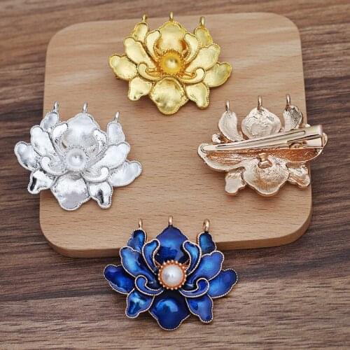 5 Pieces/Lot 41*48mm Vintage Flower Hair Clips Hairpins Barrettes Hair Accessories For Women