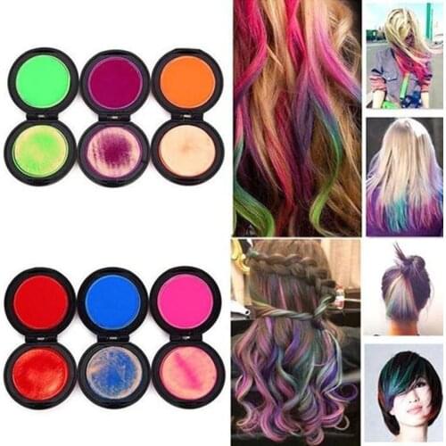 6Colors/Set Hair Coloring Artifact Temporary Hair Dye Washable One-time Hair Dye Color Paint Disposable Hair Rainbow Hair Chalk