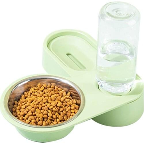 6pcs/set Collapsible Dog Bowl Rotating Corner Pet Feeder Cat Bowl Automatic Drinker