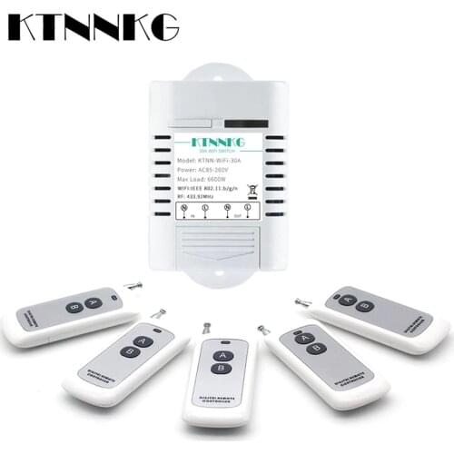 AC110V-220V 30A Water Heater WIFI Switch Wireless Smart Light Switch 1CH Remote Relay Receiver eWeLink APP Control with RF433M