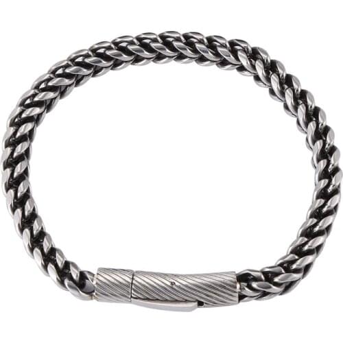 Punk Rock Stainless Steel Motorcycle Bracelets Vintage Chain Link Men Bracelet Handmade Male Hand Jewelry Accessories GS0052