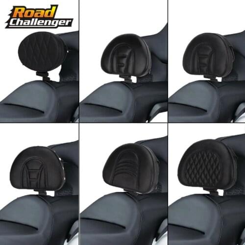 Black Detachable Backrest Sissy Bar PU Leather Driver Rider Luggage Rack Adjustable For Honda Goldwing GL1800 2018-2020