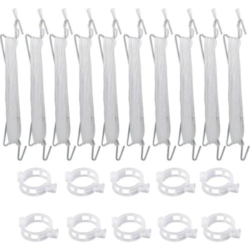 Tomato Plant Holder Binder Egetables Clamp Home Garden 1M White Anti-crush Hooks