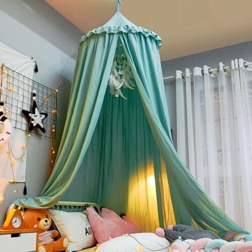 Baby Mosquito Net for Crib Bed Canopy Tent with Tassel Kids Hanging Dome Bed Curtain Girls Princess Play Tent House for Children