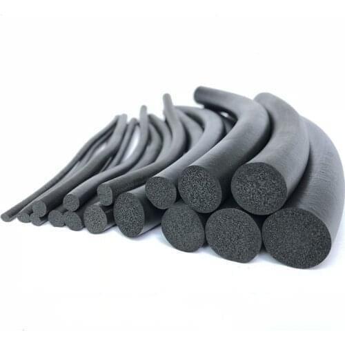 EPDM Rubber Foam Sponge Seal Strip Round Dia. 2mm 1.15m*8pcs Black odd