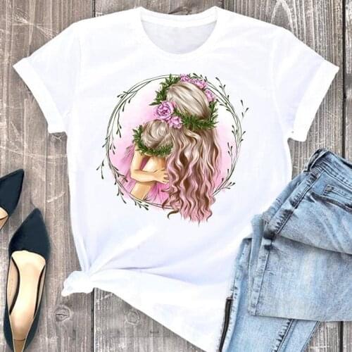 Women Clothes Flower Mother Mom Mama Love 2021 Cartoon Fashion Short Sleeve Summer Print Tshirt Female Tee Top Graphic T-shirt