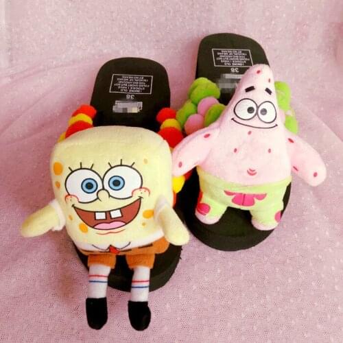 HAHAFLOWER Summer Cartoon Patrick Star Sandals Flowers sandal wedge with Flip women slipper Beach Shoes Womens Shoes Sweet