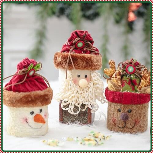 Santa / Snowman / Deer Candy Box Party Decoration Christmas Gift Party Favor Supplies Christmas Cookies Biscuit Candy Bag