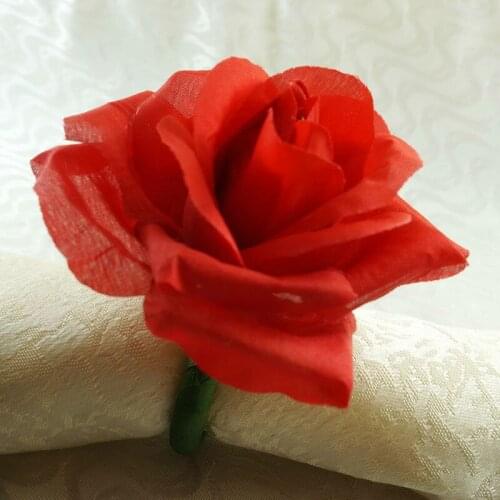Red rose napkin ring, napkin holder for decoration
