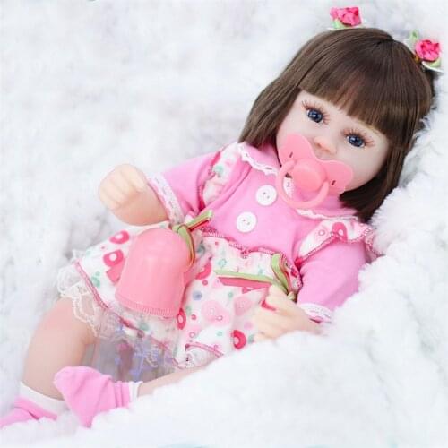 42CM Soft Vinyl Reborn Baby Dolls Handmade Design Clothes Body Silicone Lifelike Alive Babies Doll Toys For Kids Chirstmas Girls