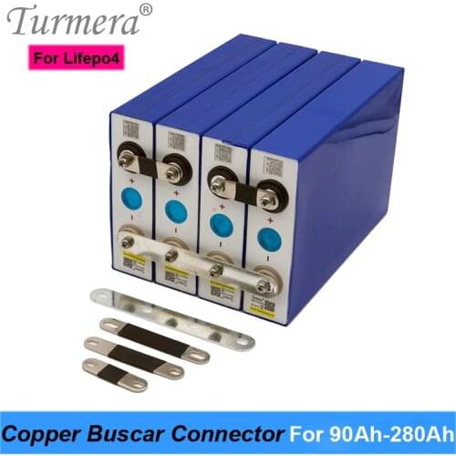 Turmera Copper Busbars Connector for 3.2V Lifepo4 Battery 90Ah 280Ah Assemble for 12V Solar System or Uninterrupted Power Supply