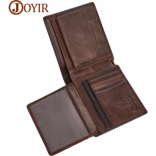 Men Wallet Genuine Leather Vintage Short Wallet Mens Wallet Man Purse Coin Wallet Holder Wallet RFID Card Holder Mans Gift