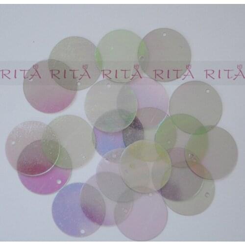 New 20mm Round Loose Sequin Paillette Sewing,Wedding Craft,Women Kids DIY Garment Accessory Transparent Purple