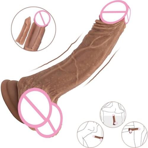 2020 New Huge Super Soft Dildo Suction Cup Skin Feel Silicone Penis Realistic Big Dick Sex Toys For Woman Adult Erotic Massager