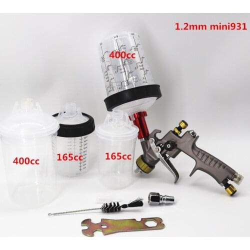 Spray Gun With Adapter And Pps Tank HVLP Spray Gun Auto Feed Paint Spray Gun 08/1.0/1.2mm Nozzle Szie Car Paint Airbrush