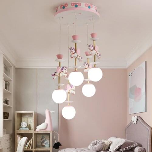 Childrens room Pendant Light Fixtures Girl Bedroom Hanging Lamp Cartoon Led Pendent Light Nordic Modern Creative Pendant Lamps