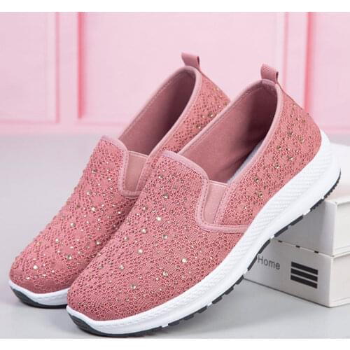 Casual Autumn Womens Loafers Crystal Bling Creepers Platform Shoes Ballerina Ladies Sport Sneakers Women Flats Nurse Shoes