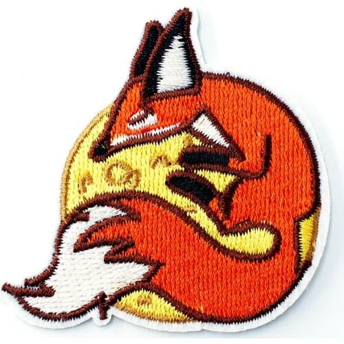 FOX Size:5.0x6.0cm DIY Patches Cloth Patch Embroidered Cute Badges Hippie Iron On Cartoon Patches For Clothes Sticker