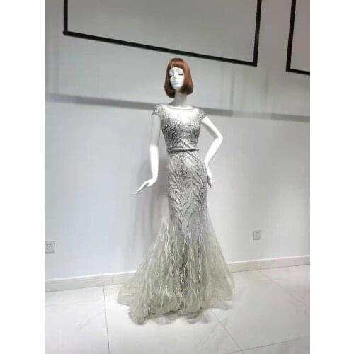 Shalimar Zhang Bridal Blue Gowns Fashion Ladies Bling Bling Eveningdress Luxury Host Dress For Women Wedding Party Graduation