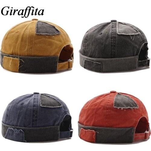 Unisex Docker Sailor Denim Cap Men Adjustable Casual Brimless Skull Loop Beanie Hat Solid Men Hat Summer Gorro Womens Hats