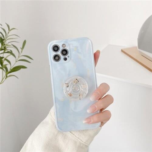 Crystal Glitter foils bracket stand marble Case for iphone 11 11pro 12 12Pro Max X Xs Max XR SE2020 7 8 Plus silicone cover